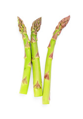 Fresh asparagus on white background