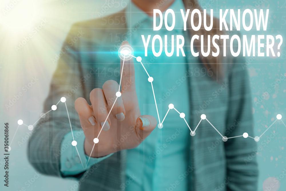 Poster conceptual hand writing showing do you know your customer question. concept meaning service identify
