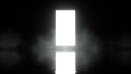 3d render, abstract black background, mystical cosmic landscape, dark space, mountains and rocks, 3d rendering,conceptual image.