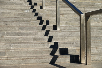 Staircase next to a modern business center, success concept, summer day