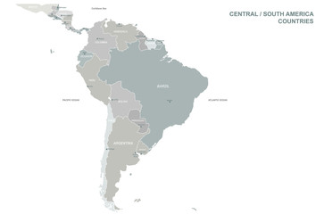 south america map. latin america vector map. 
