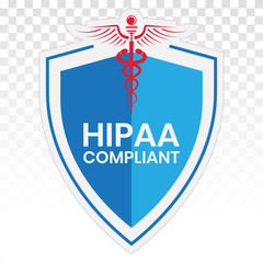 Health Insurance Portability and Accountability Act - HIPAA badge flat icon on a transparent background