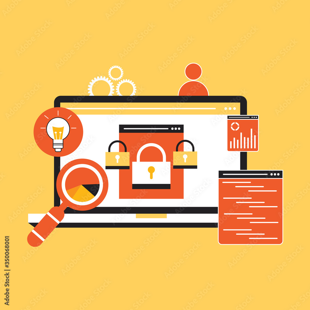 Poster concept of big data statistics and search analysis