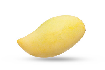 Yellow ripe mango on a white background