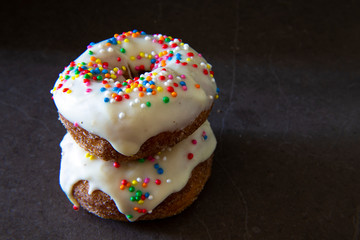 Homemade donuts with sugar and cinnamon