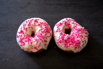 Homemade donuts with sugar and cinnamon