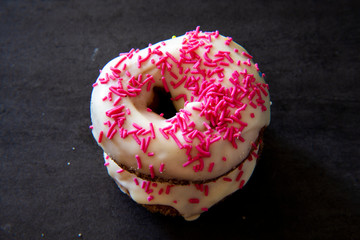 Homemade donuts with sugar and cinnamon