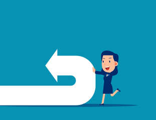 Pushing and changing arrow symbol direction