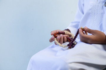 praying hands Muslim men pray to worship with faith during the Ramadan,
