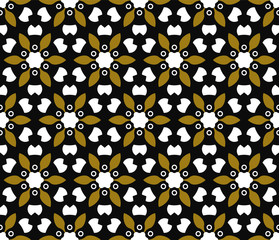 Abstract vector seamless flower pattern. Geometric simple design