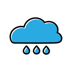 clouds and rain hand drawn icon vector design