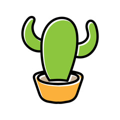 Cactus hand drawn icon vector design