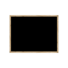 Black chalk board with wooden frame. Realistic vector illustration. School board, cafe or restaurant menu horizontal background.