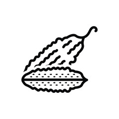 Obraz premium Black line icon for bitter gourd
