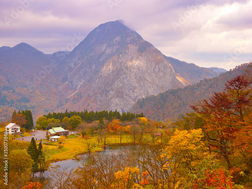 秋の高原 紅葉した山 Wall Mural Wallpaper Murals 原田 洋子