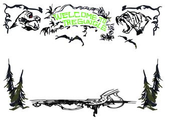 Archway caption of fantasy art give  space for text and photos.
