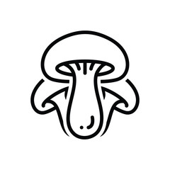 Black line icon for mushroom