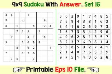 Sudoku Puzzle Games Easy to Hard with Answer