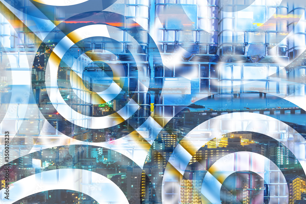 Aufkleber geometric background with targets. blue and white background with circles. different stories on the 
