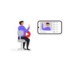 ILLUSTRATION OF YOUTUBE CONTENT CREATOR. Perfect for banners, leaflets, landing pages, social media content.