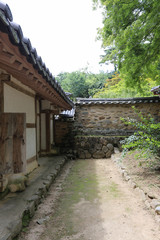 Backyard landscape of Korean traditional house. Dosanseowon, Andong, Gyeongsangbuk-do