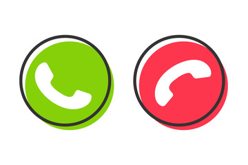 Phone icon To answer and end the call when the phone rings. isolate on white background.