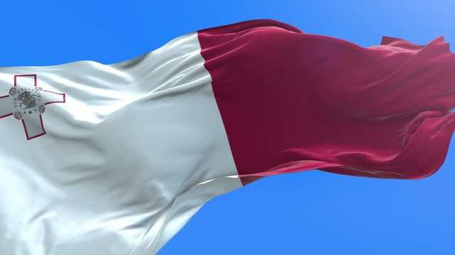 Malta flag - 3D realistic waving flag background