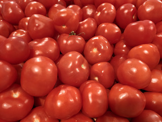 Fresh,Delicious red tomatoes in Summer tray market agriculture farm . Fresh tomatoes, It can be used as background