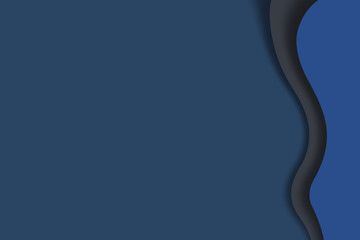 Deep blue abstract background template with wave lines for business style in trendy colors 2020