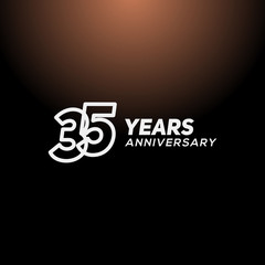 Obraz premium 35 Years Anniversary White Line Number Vector Design