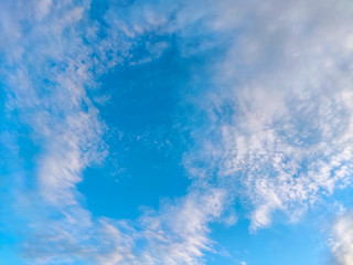Blue sky with cloud. Clearing day and Good weather in the morning.