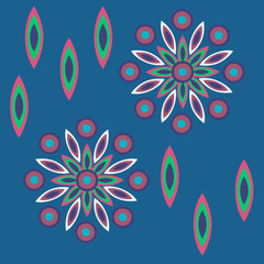 seamless pattern with leaves and flowers paisley style