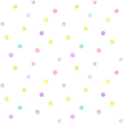 Watercolor polka dot illustration (seamless pattern) © makiaki
