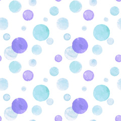 Watercolor polka dot illustration (seamless pattern)