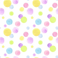 Afwasbaar behang Aquarel polka dot illustratie (naadloos patroon) © makiaki