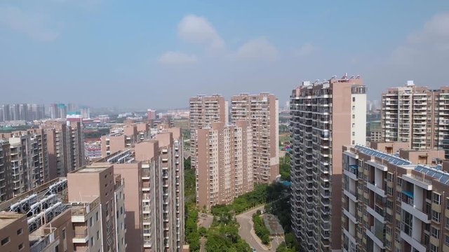 Chinese Housing and Apartment Living.
Kunming, 2020. Aeriel views of normal living and housing in China.