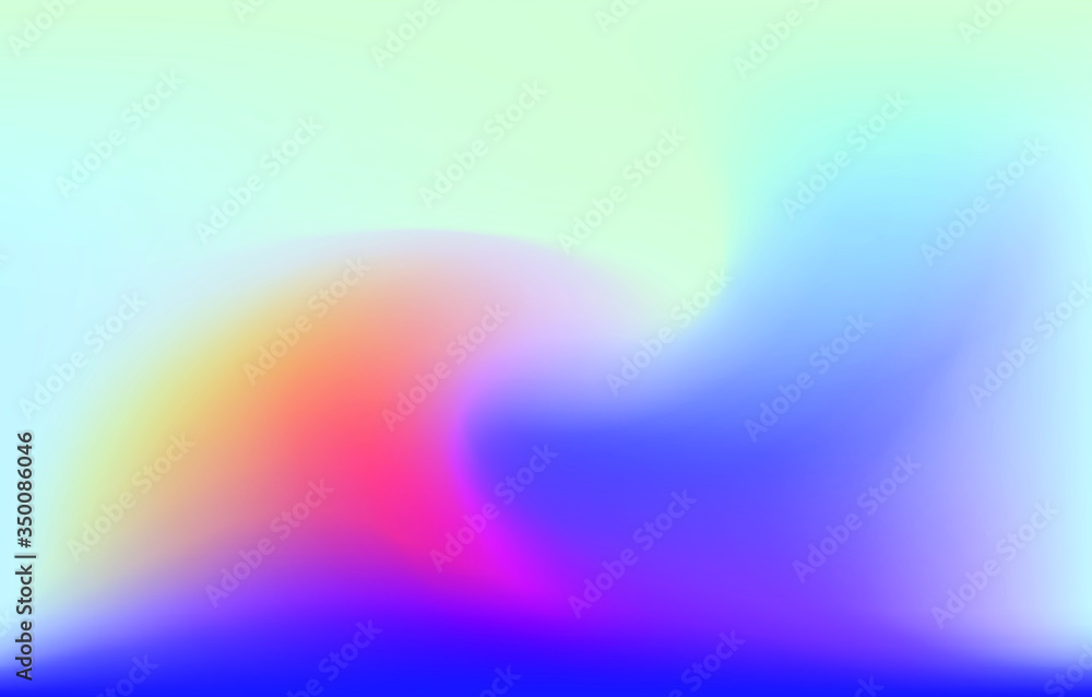 Poster iridescent holographic background with colorful gradient stains. multicolored vivid blurred backdrop