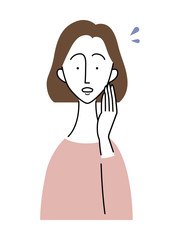 驚いた様子の女性