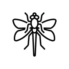 Black line icon for dragonfly