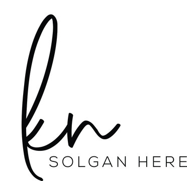 KN  Letter Initial Logo Design, Vector Template