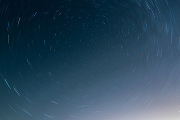 Long exposure image showing star trails