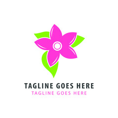 Jasmine flower logo design isolated on white background. florist logo icon