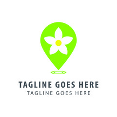 Jasmine flower logo design isolated on white background. florist logo icon