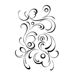 ornament 1166. unique decorative abstract ornament with curls in black lines on a white background