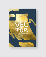 Vector Blue and Gold Design Templates for Brochures.
