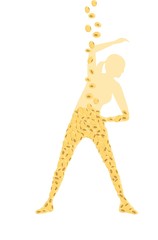 soybeans falling into a woman body