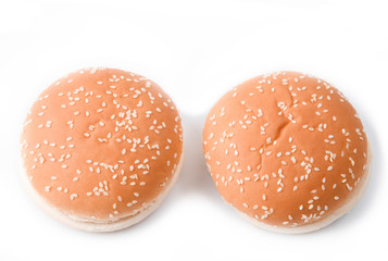 Burger bun isolated on white background