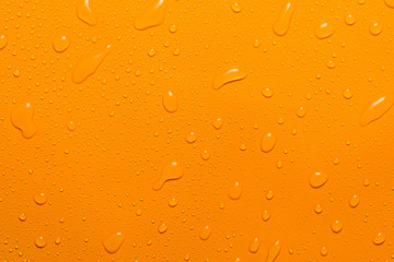 close-up water drop orange background