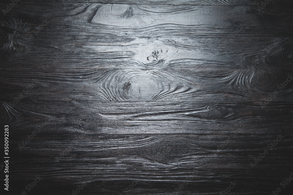 Wall mural black wooden background, wooden planks texture