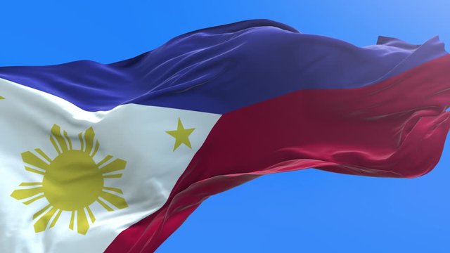 Philippines flag - 3D realistic waving flag background